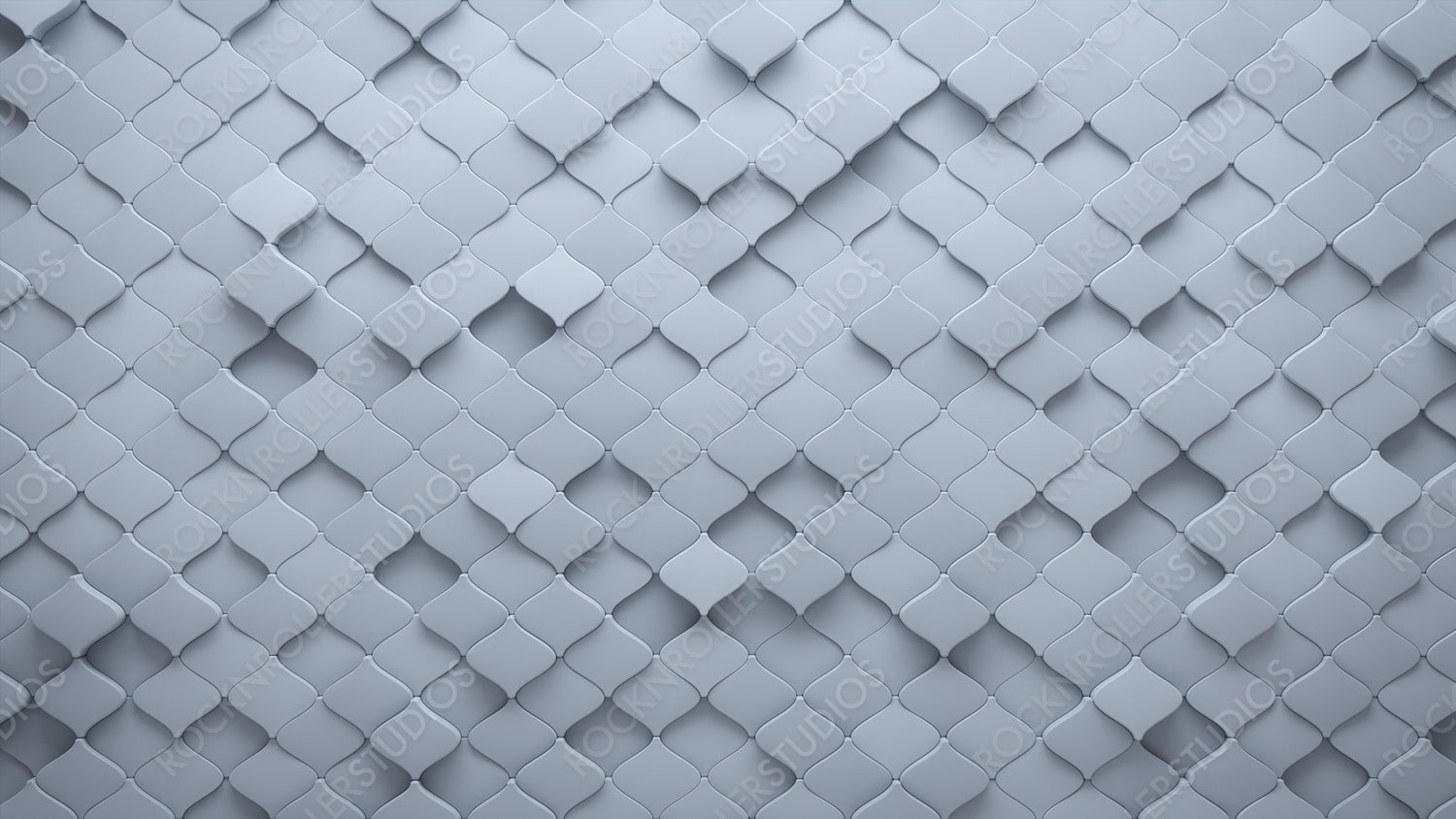 White, 3D Wall background with tiles. Polished, tile Wallpaper with Arabesque, Semigloss blocks. 3D Render