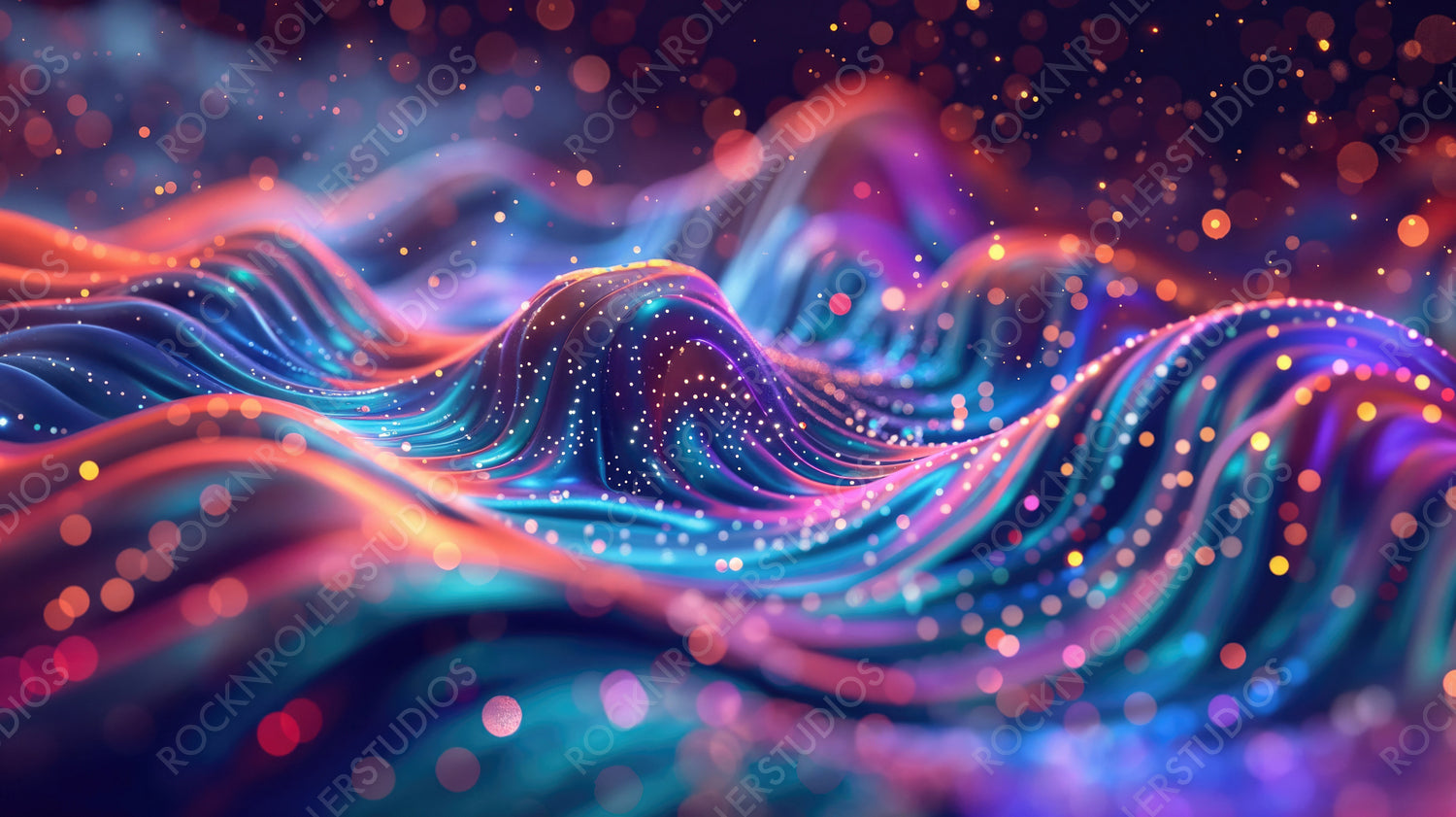 Mesmerizing Waves of Colorful Light Particles