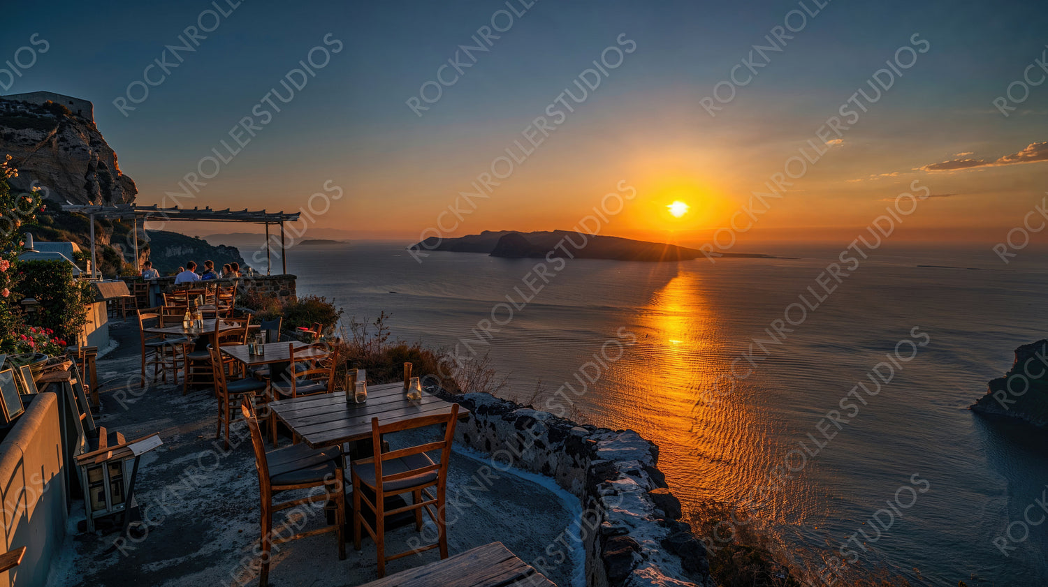 Charming Sunset Dining Experience Overlooking the Ocean