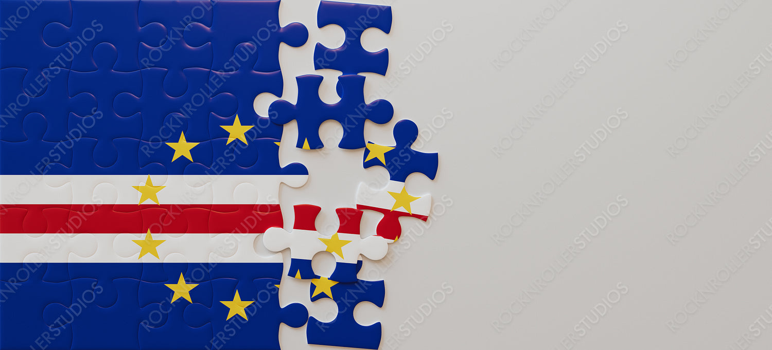 Piece Together Cape Verde: Creative Jigsaw Puzzle with National Flag and Floating Pieces