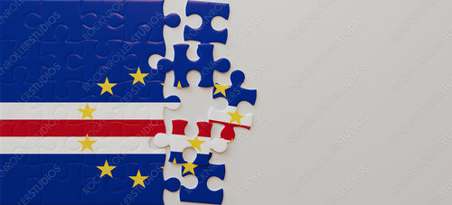 Piece Together Cape Verde: Creative Jigsaw Puzzle with National Flag and Floating Pieces