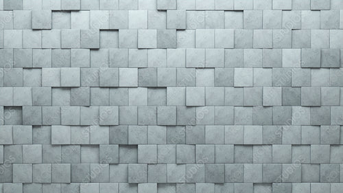 Polished, 3D Wall background with tiles. Square, tile Wallpaper with Semigloss, Concrete blocks. 3D Render