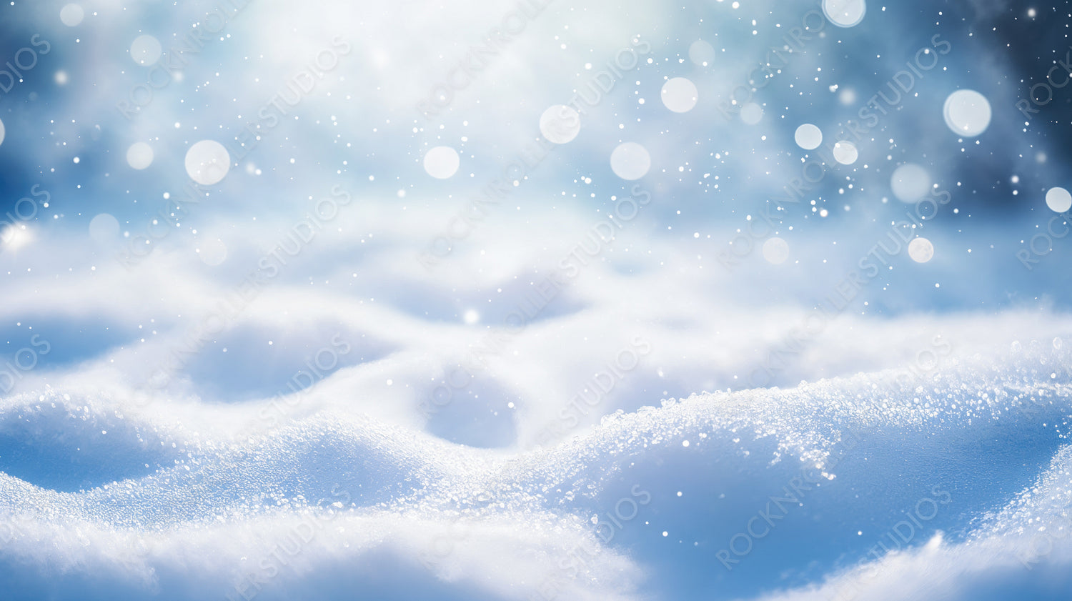 Pristine Snowfall Over Sparkling White Hills under a Bright Winter Sky