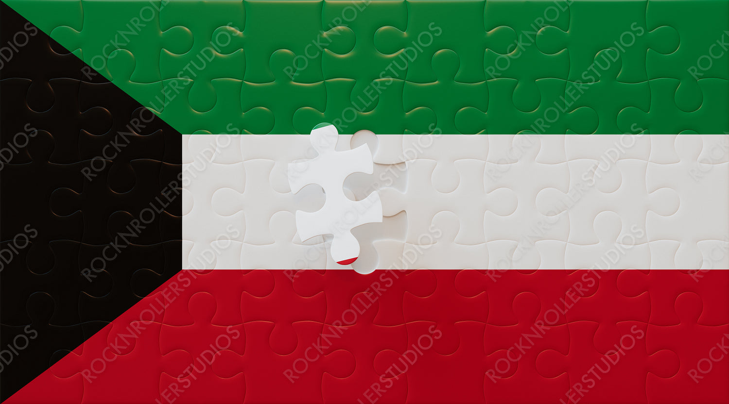 Completing Unity: Kuwait Flag as a Jigsaw Puzzle Masterpiece