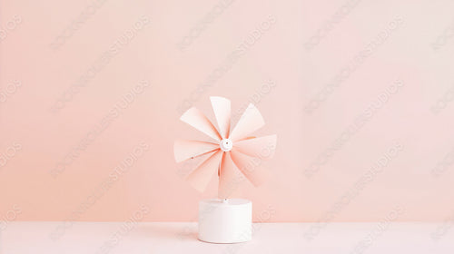 Charming Paper Windmill Decoration in Pastel Pink