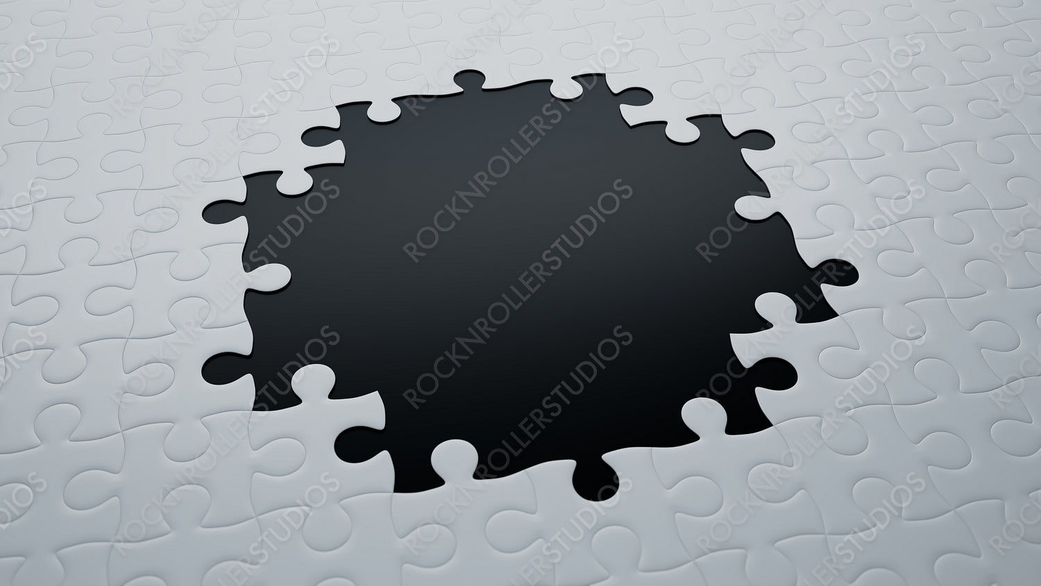Striking Puzzle with Missing Black Circle - Abstract Concept Art
