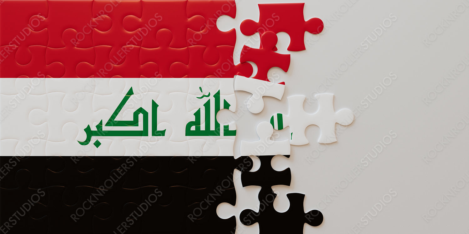 Iraqi Flag Jigsaw Puzzle: Creatively Unfinished National Symbol