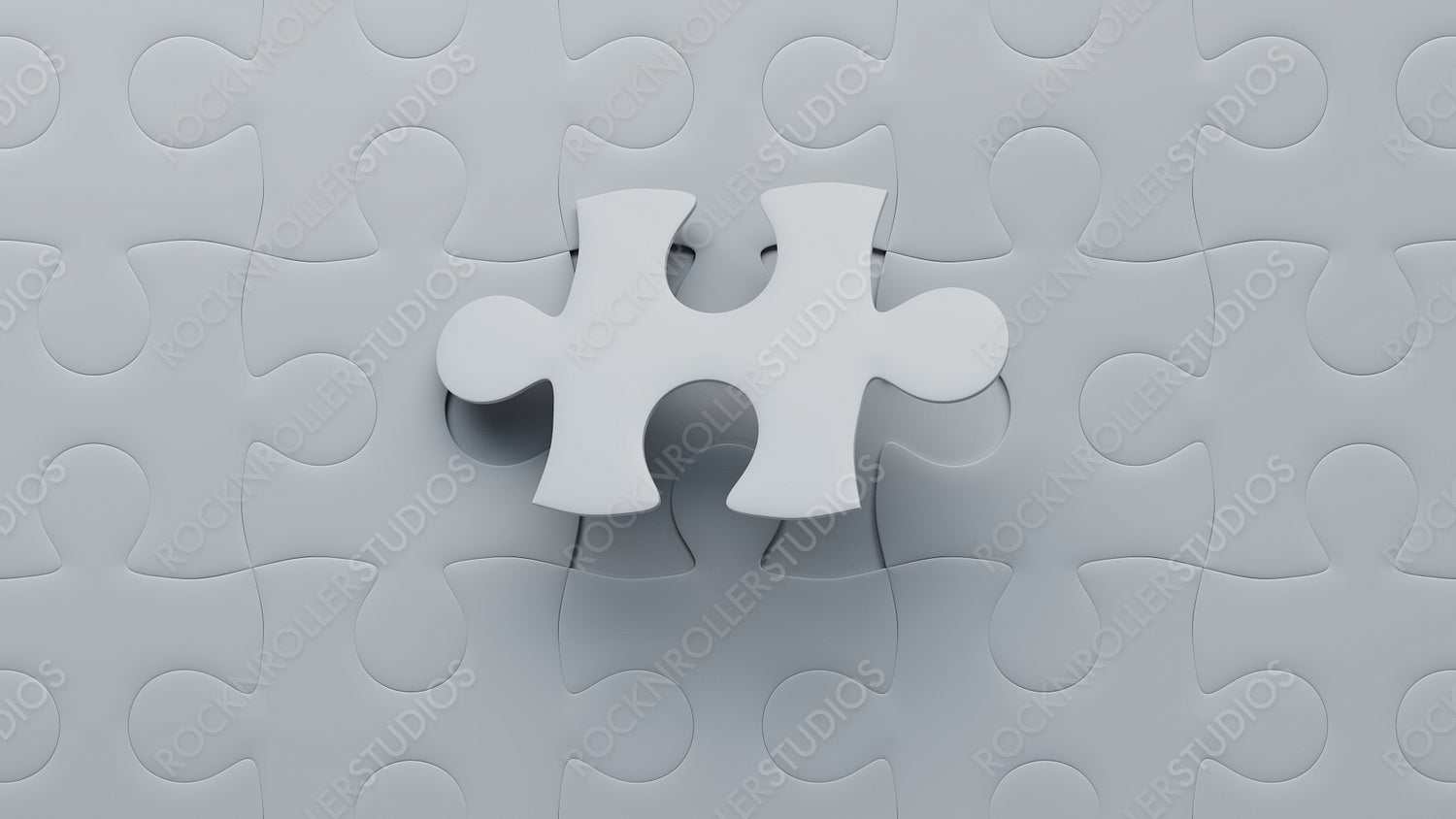 Stand Out in Strategy: Unique White Puzzle Piece Against a Sea of Gray
