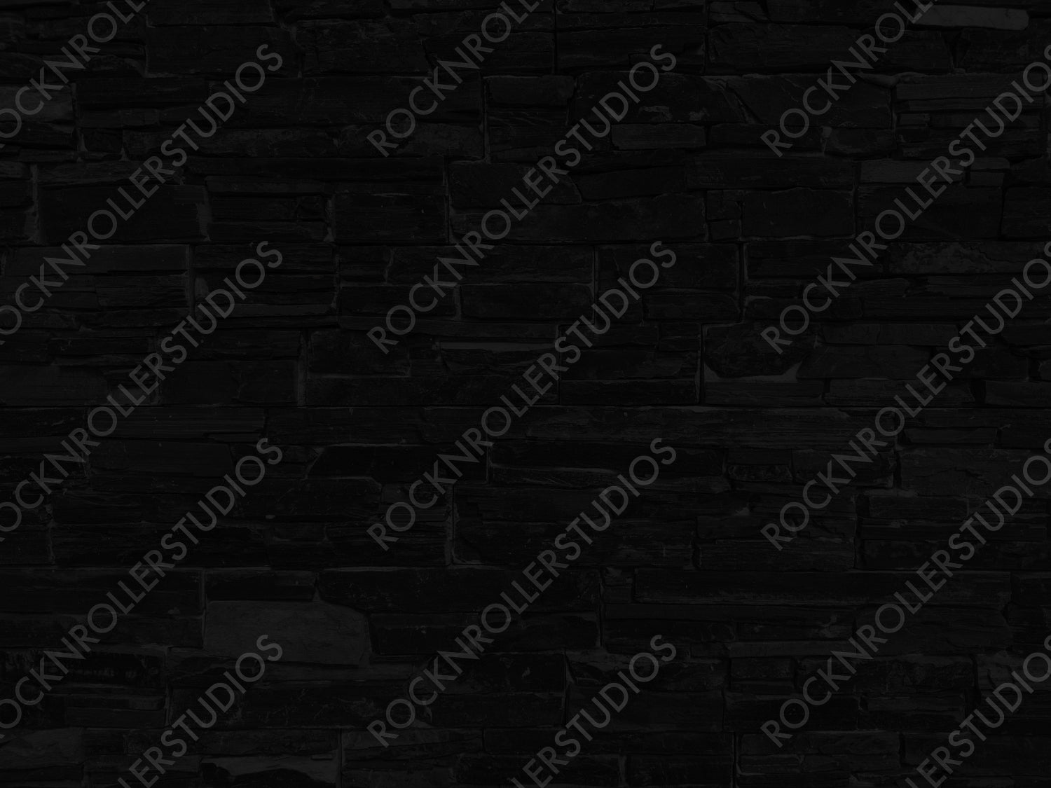 Chic Black Stone Wall: Seamless and Textured Slate Bricks for a Modern Design