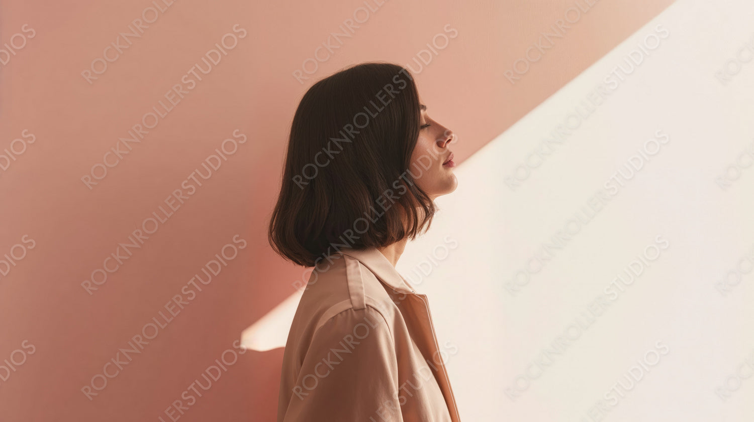 Woman in Minimalist Setting with Soft Lighting