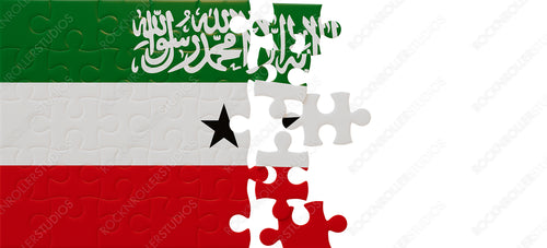 Unfinished Puzzle of Diplomacy: Saudi Arabia and Yemen Flags Intertwined