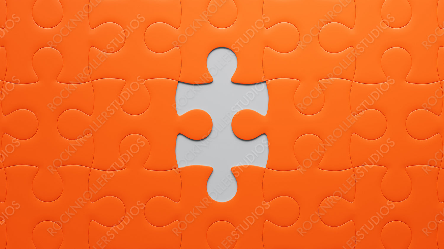Orange Puzzle Awaiting Completion: Missing Piece Concept