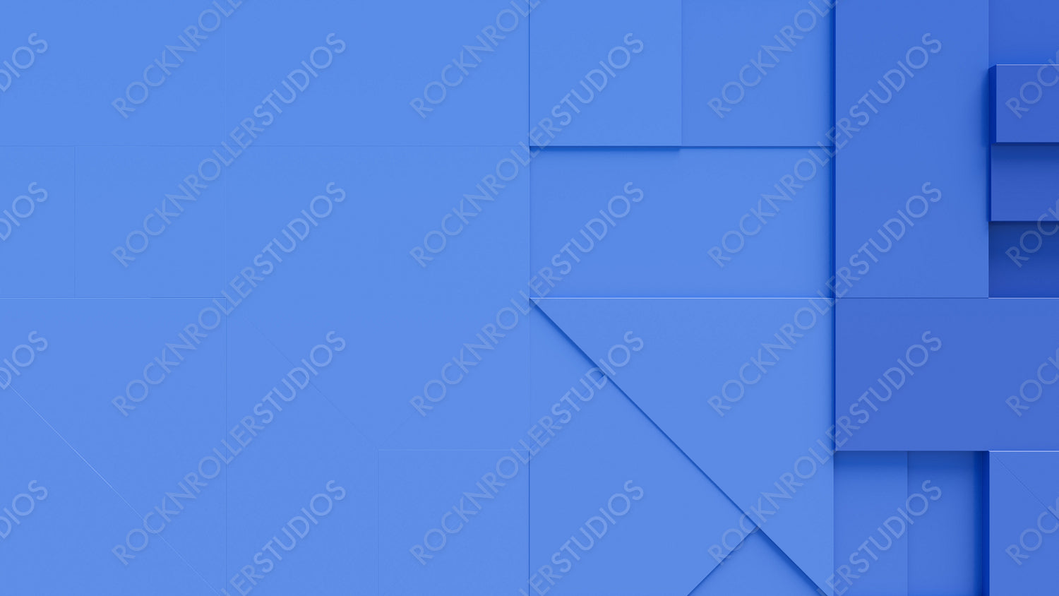 Abstract wallpaper created from Blue 3D Blocks. Futuristic 3D Render with copy-space.
