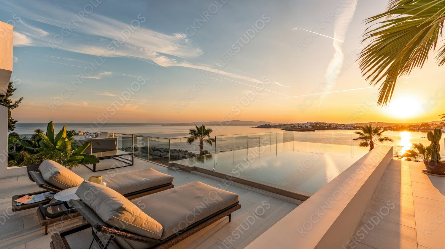 Modern Villa with Infinity Pool at Sunset - Coastal View, Luxurious Escape, Tranquil Retreat