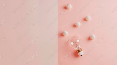 Creative Innovation Concept with Lightbulb and Spheres