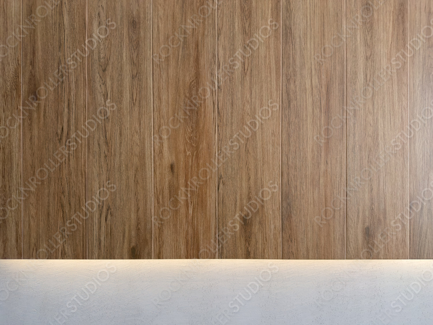 Minimalist Interior with Wood and Concrete Wall and Soft Lighting