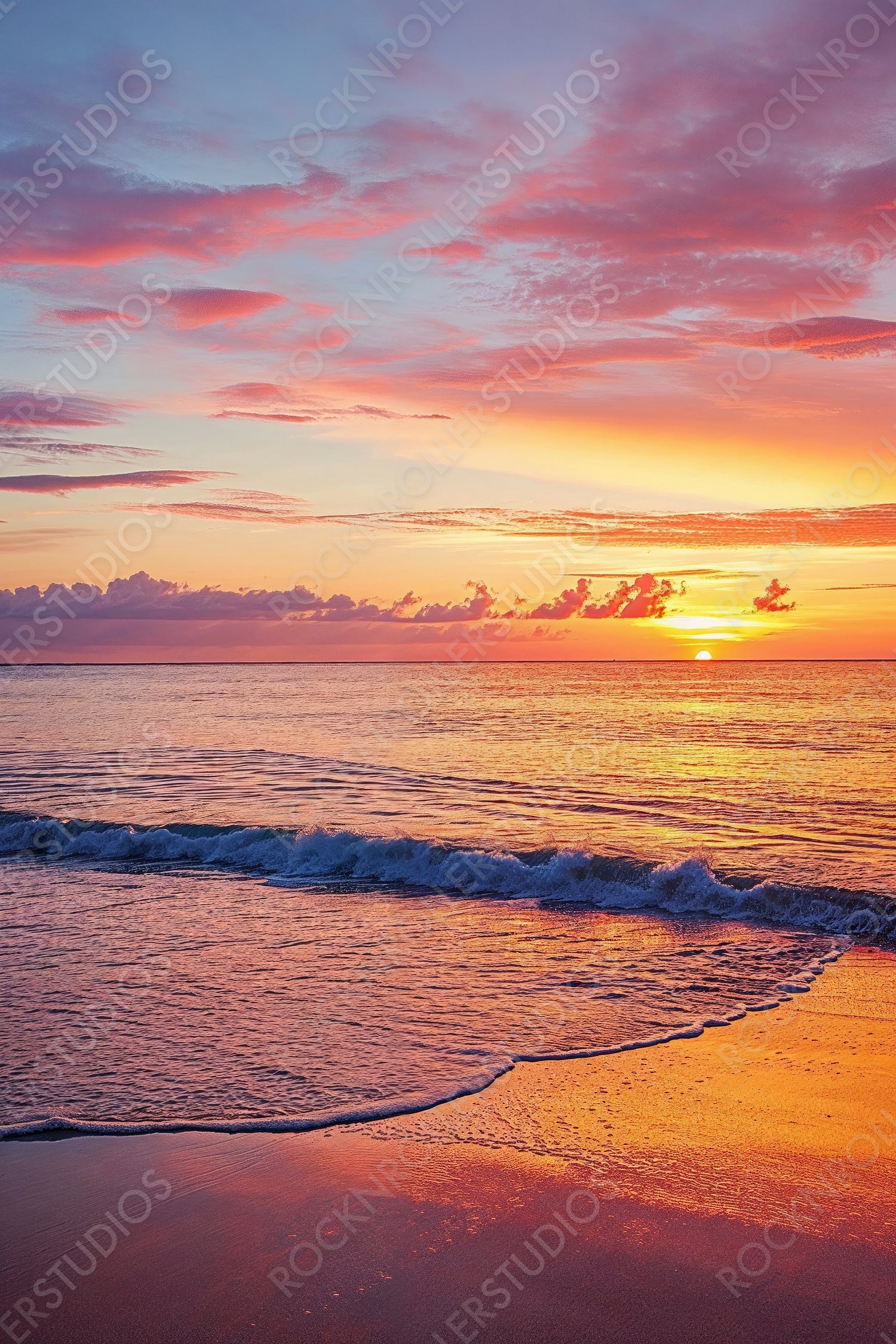 Amazing Sunset Beach. Calm get-away Resort. Romance background.