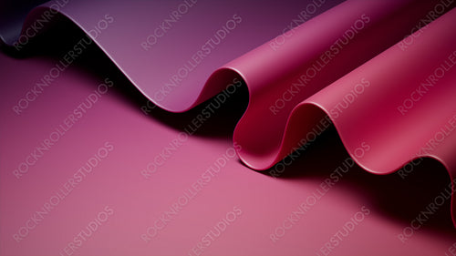 Purple and Pink Undulating Wallpaper. Elegant 3D Abstract Background with Copy-Space.