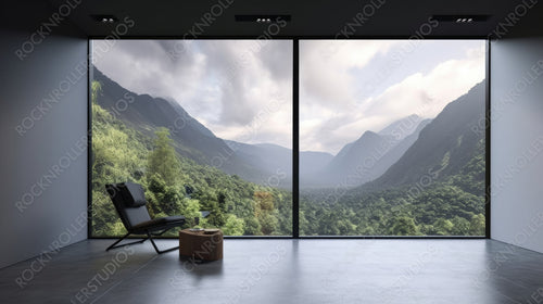 Minimal Room Background. Contemporary Interior Design. Generative AI.