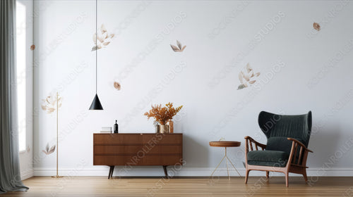 Modern Frame Mockup Background. Stylish Interior Design. Generative AI.