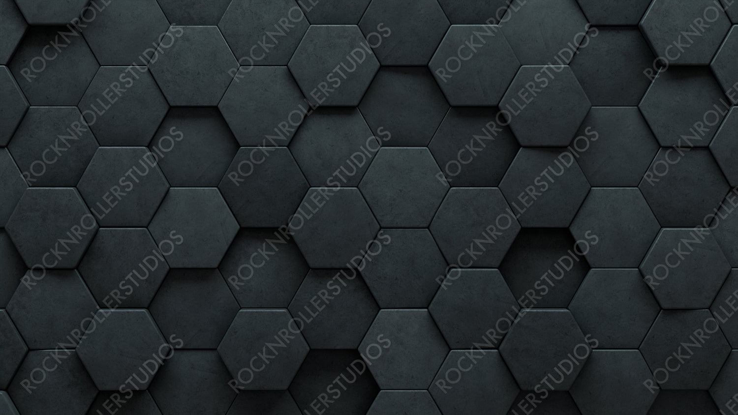 Semigloss Tiles arranged to create a Concrete wall. 3D, Hexagonal Background formed from Futuristic blocks. 3D Render