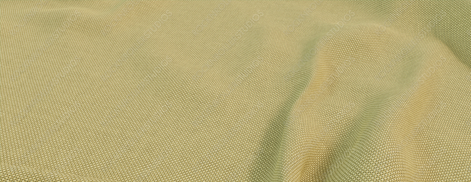 Pale Yellow Fabric with Wrinkles and Folds. Wavy Surface Banner.
