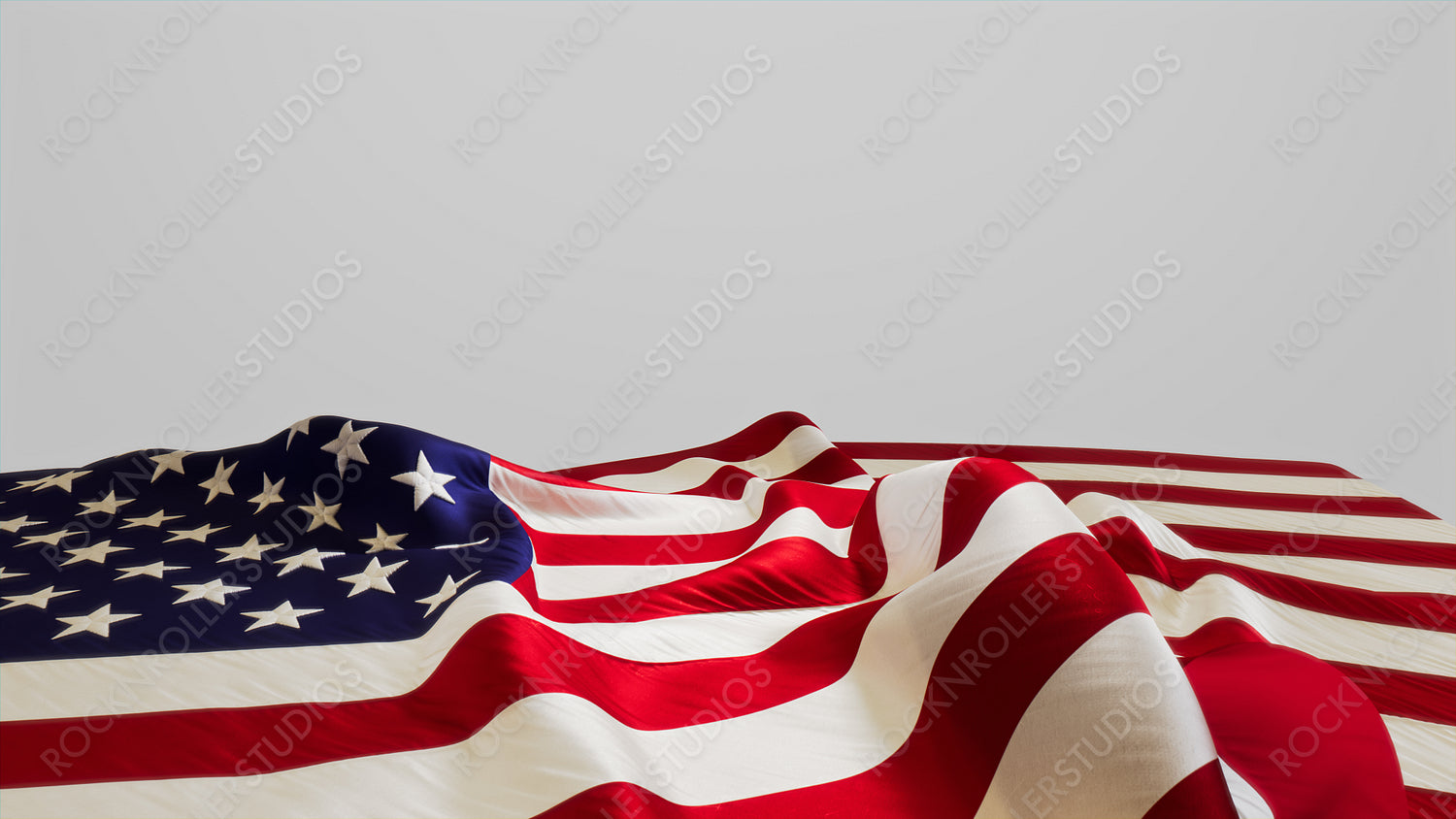 Premium Banner for Veterans Day with American Flag, Isolated on White Background with Copy-Space.