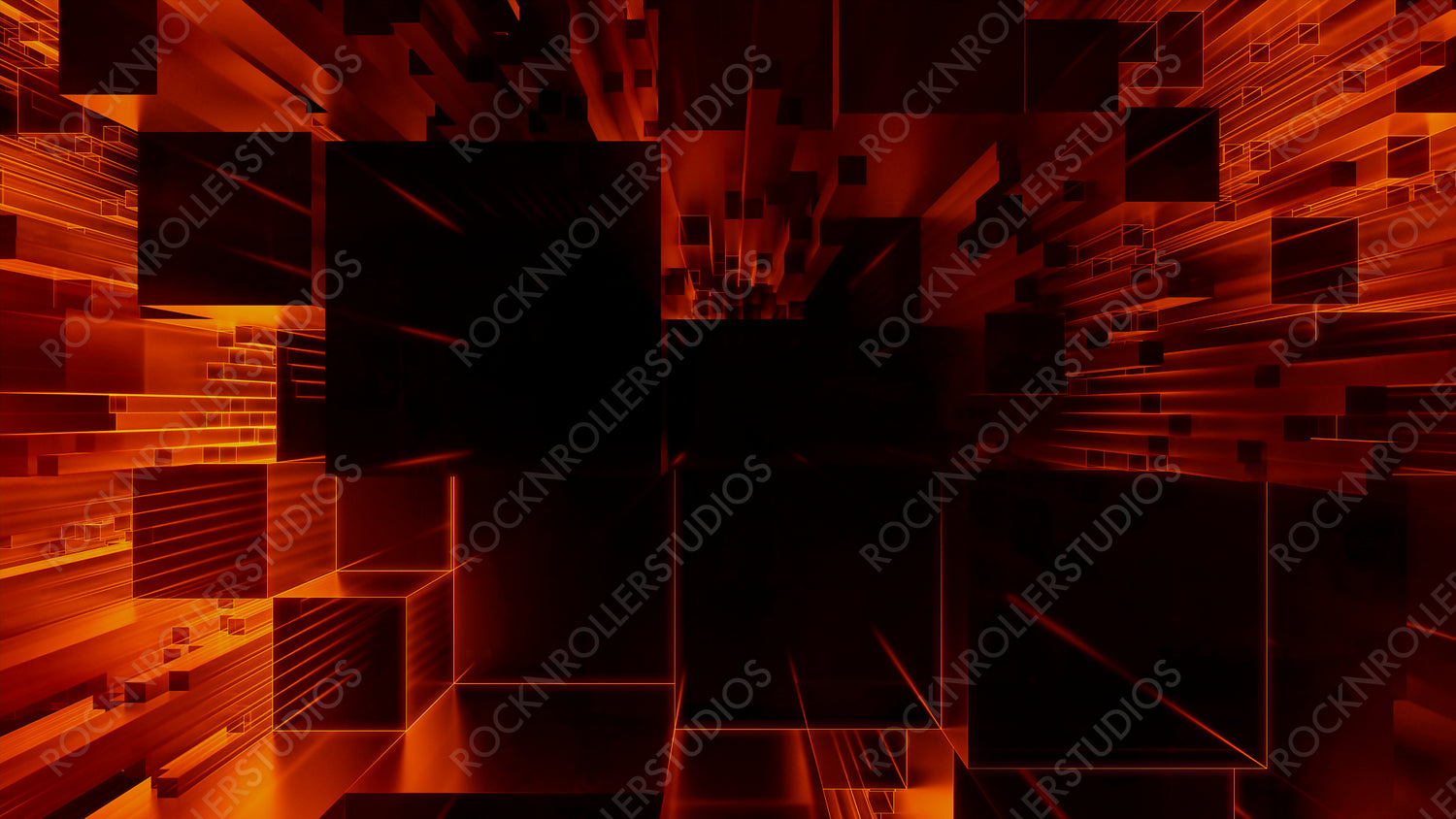 Digital Brain Neural Network. Machine Learning Concept. Orange Tech Background. 3D Render.