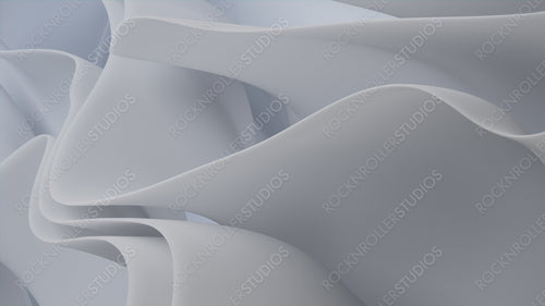 Trendy, White Layers with Ripples. Abstract 3D Background.