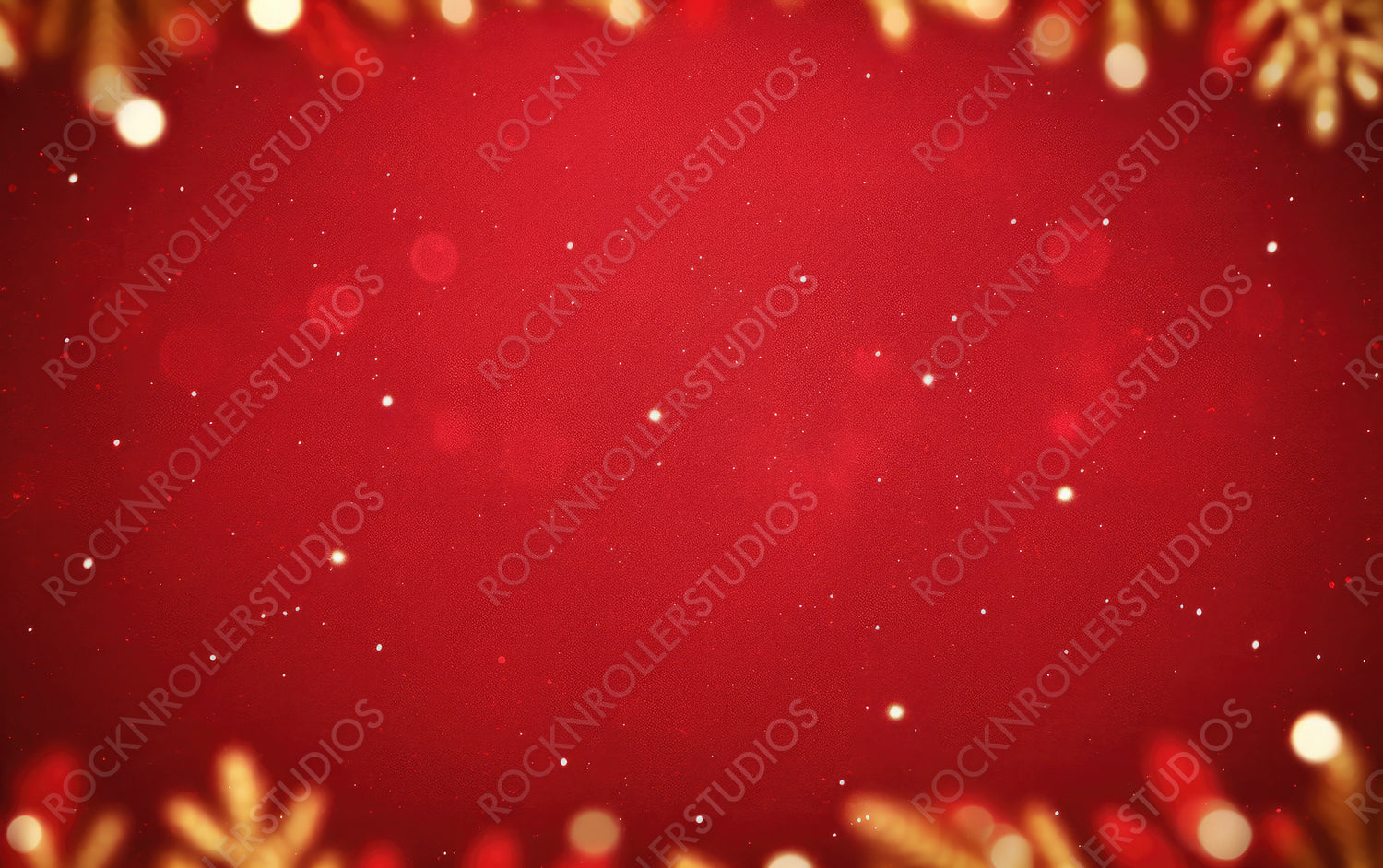Christmas Background with Xmas Tree and Sparkle Bokeh Lights on Red Canvas Background. Merry Christmas Card. Winter Holiday Theme. Happy New Year. Space For Text