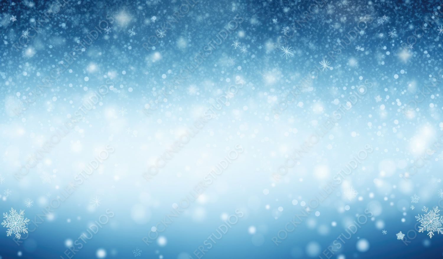 Christmas Blue Background with Snow.