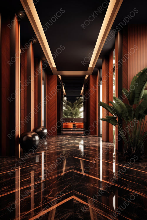 Stylish Interior Design Background. Art Deco Home. Generative AI.