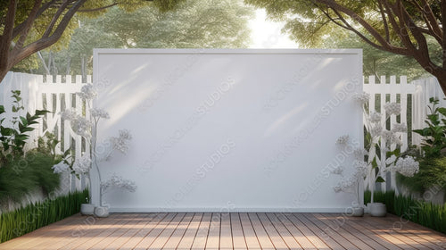 Stylish Interior Design Background. Modern Terrace. Generative AI.