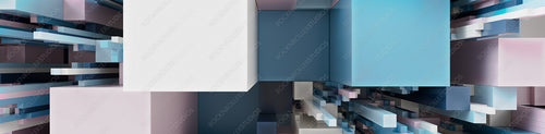 Multicolored 3D Block background. Tech Wallpaper with Pastel colors. 3D Render