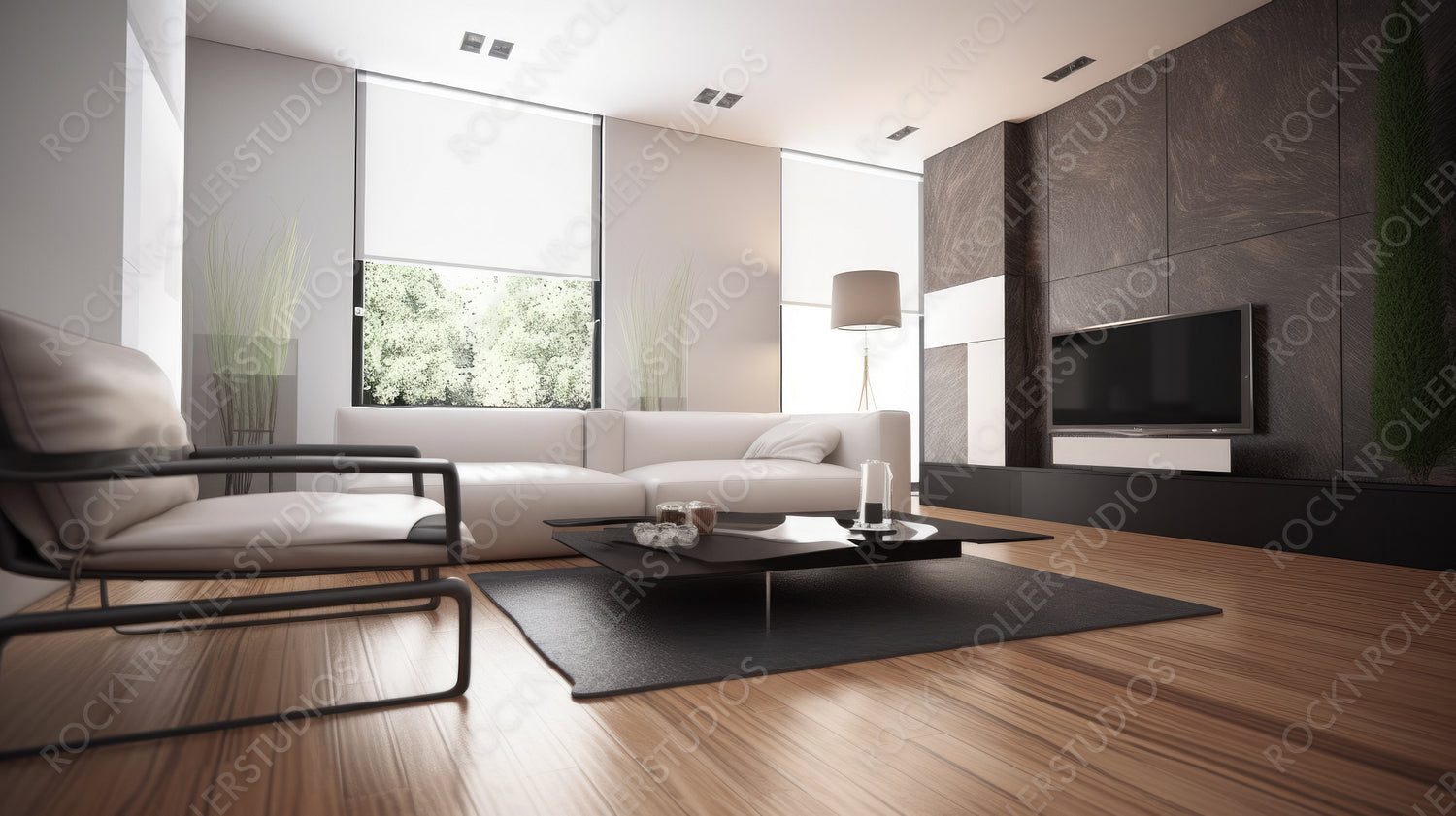 Modern Interior Design Background. Stylish Home. Generative AI.