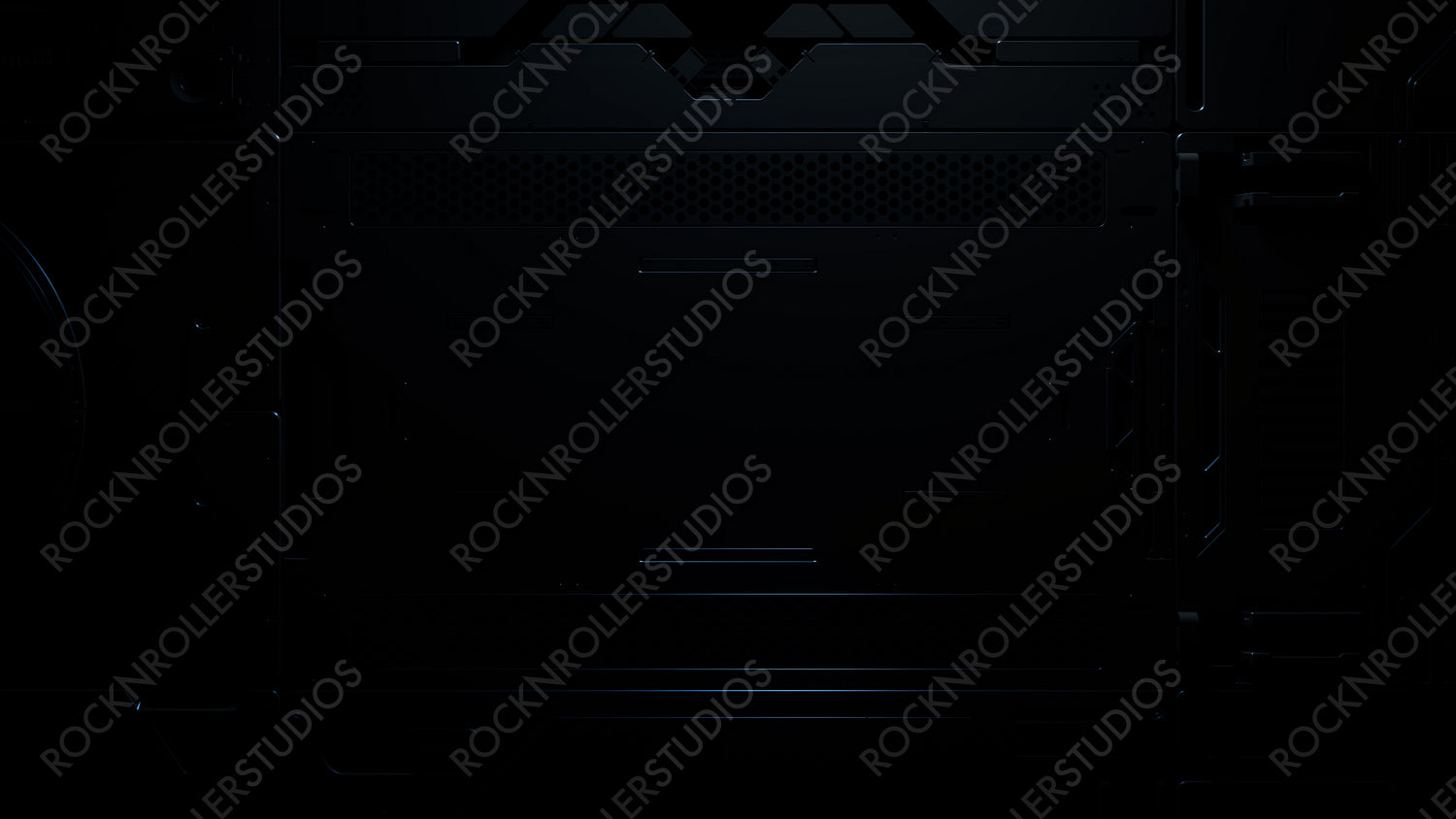 Sci-Fi Background with Black, Advanced Technology Panels. 3D Render.