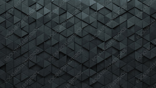 Concrete, Futuristic Mosaic Tiles arranged in the shape of a wall. Semigloss, 3D, Bricks stacked to create a Triangular block background. 3D Render