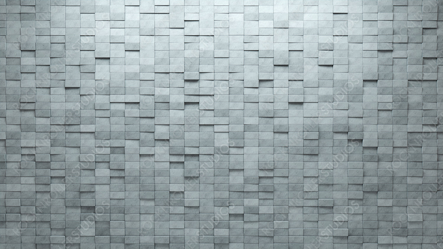 3D, Rectangular Wall background with tiles. Concrete, tile Wallpaper with Futuristic, Polished blocks. 3D Render