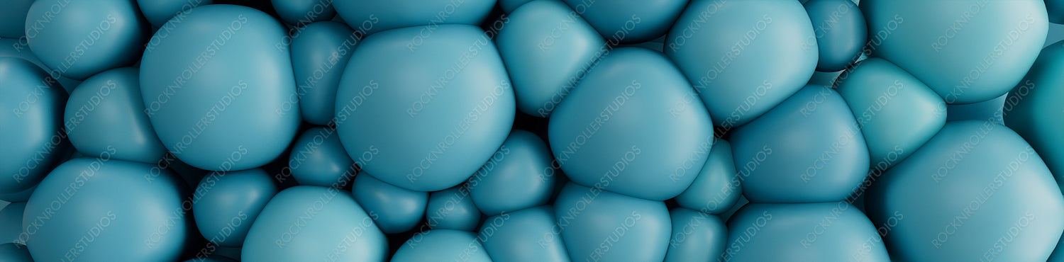 Abstract background created from Blue 3D Balls. Colorful 3D Render.