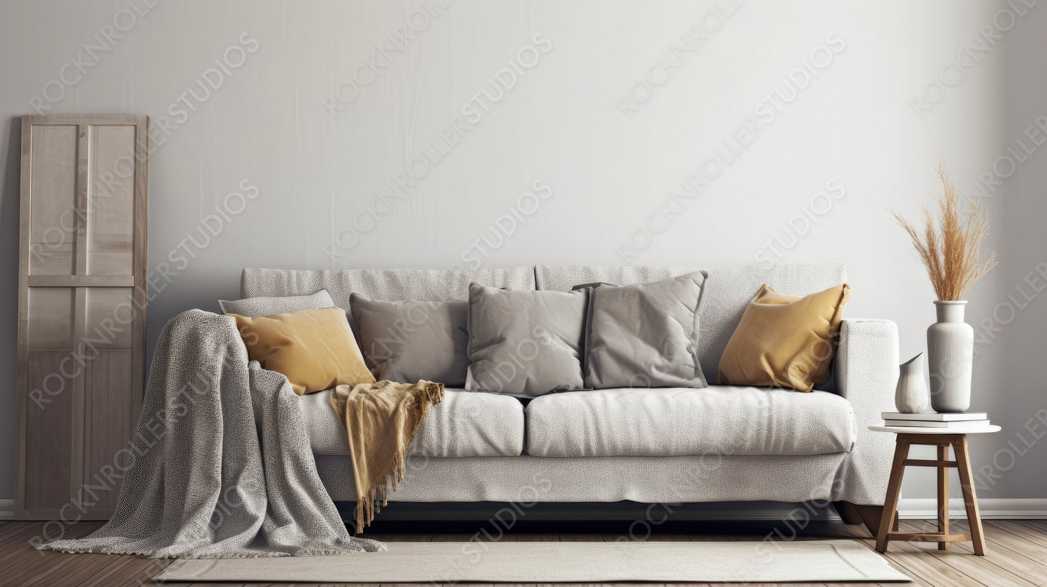 Contemporary livingroom. Modern Interior Design Background. Generative AI.
