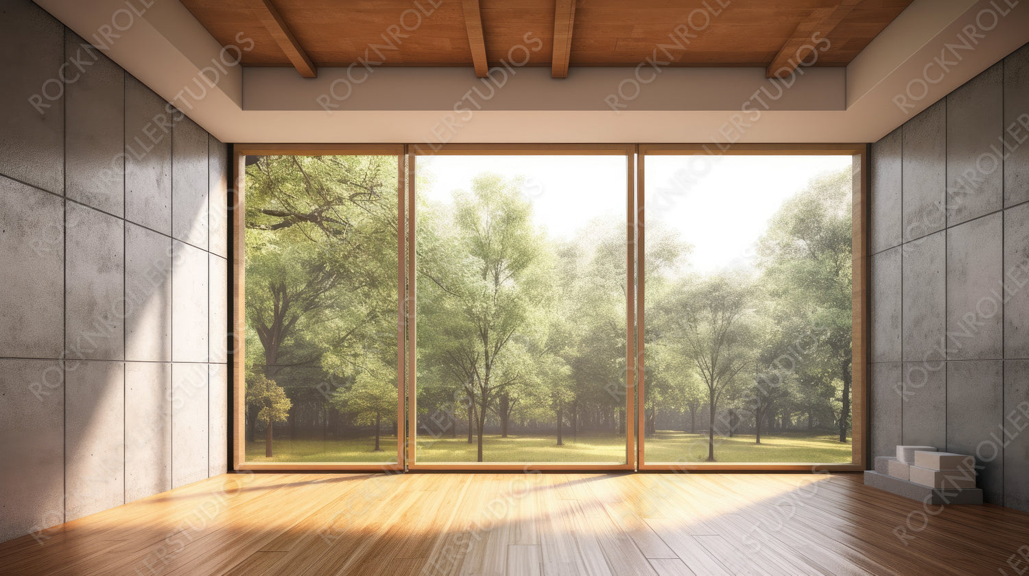 Stylish Interior Design Background. Loft Room. Generative AI.