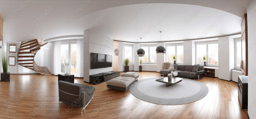 Contemporary Home. Modern Interior Design Background. Generative AI.