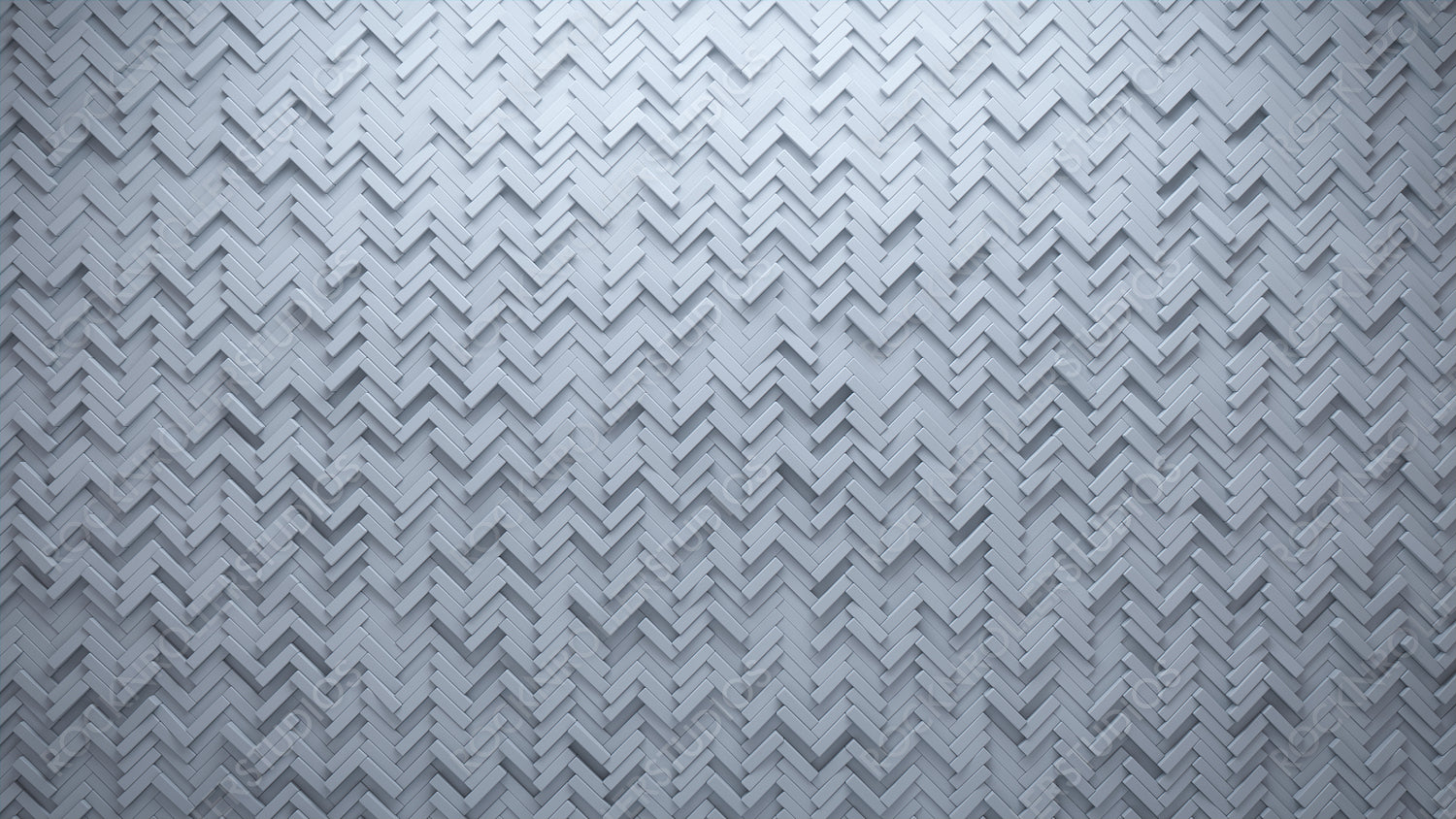 White Tiles arranged to create a Semigloss wall. 3D, Futuristic Background formed from Herringbone blocks. 3D Render