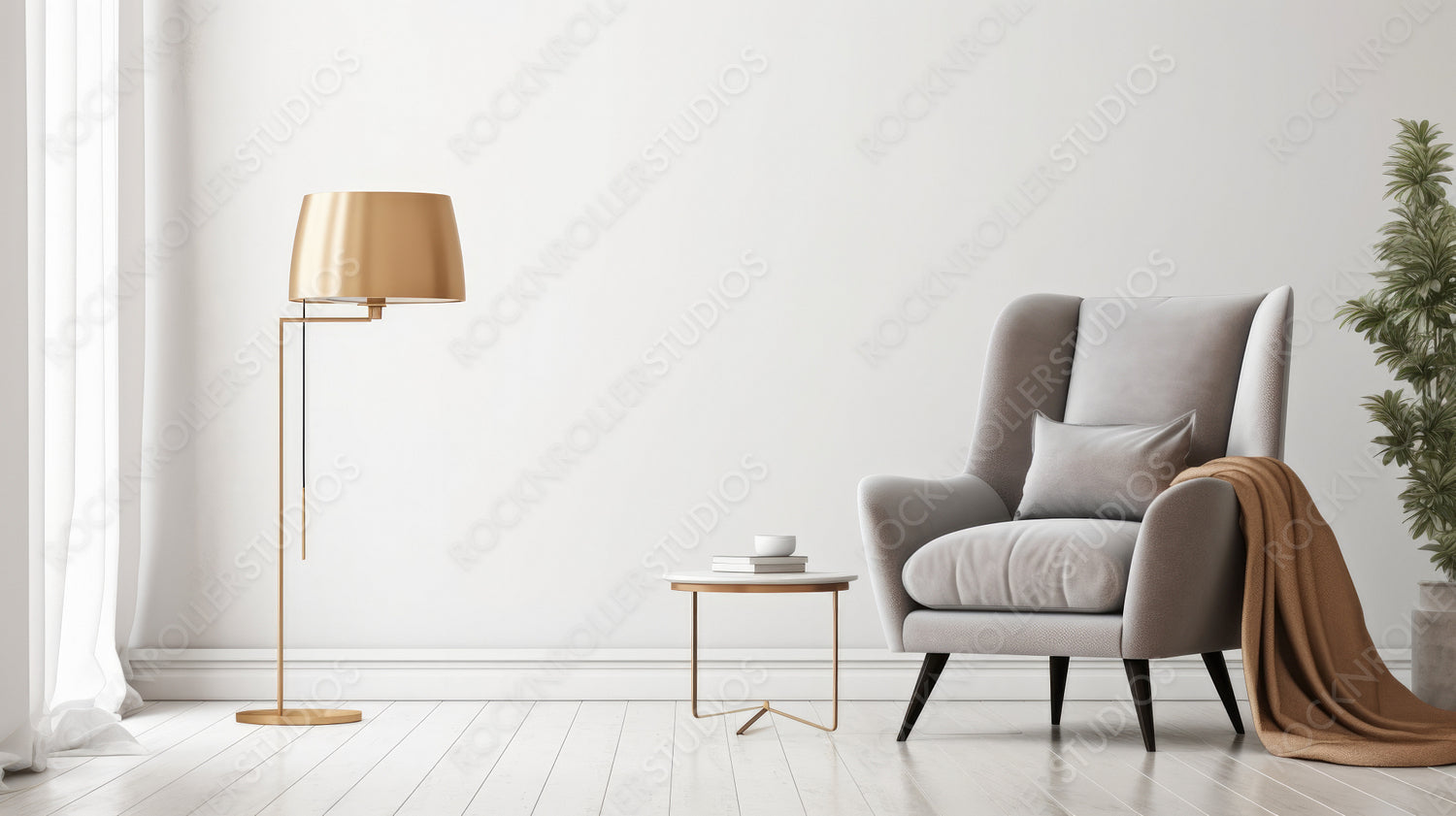 Stylish Home. Modern Interior Design Background. Generative AI.