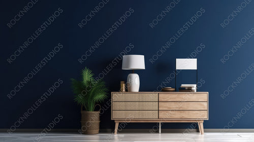 Contemporary Living Room. Modern Interior Design Background. Generative AI.