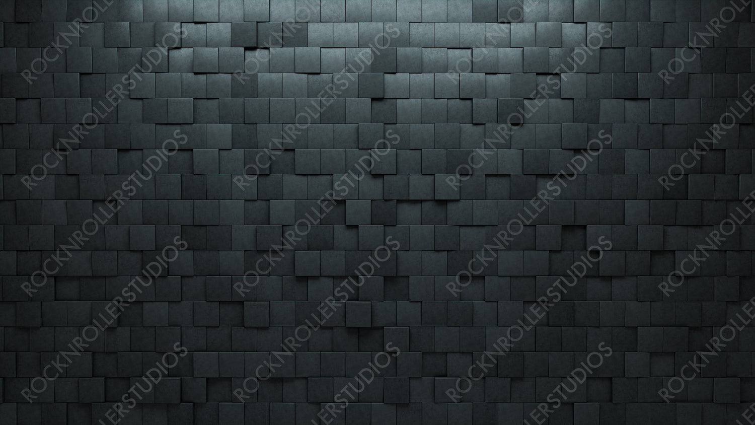 Futuristic Tiles arranged to create a Square wall. Semigloss, 3D Background formed from Concrete blocks. 3D Render