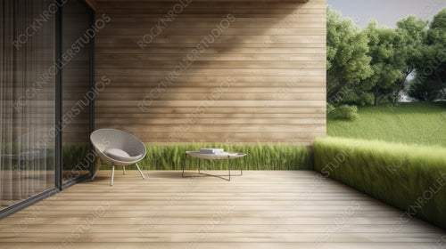 Contemporary Interior Design Background. Minimal Terrace. Generative AI.