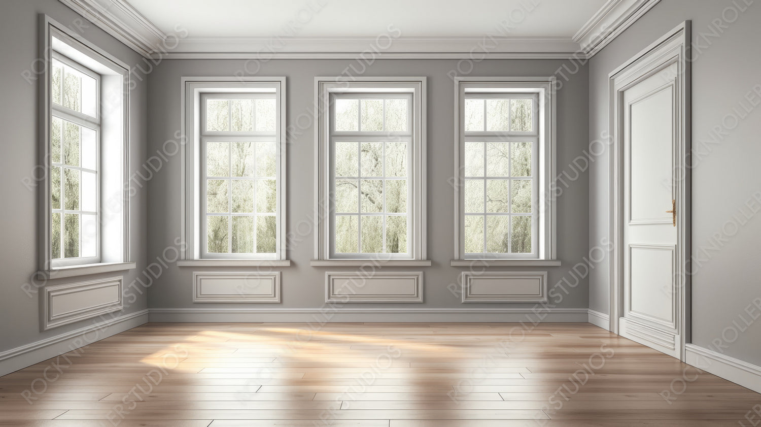 Classical Room Background. Contemporary Interior Design. Generative AI.