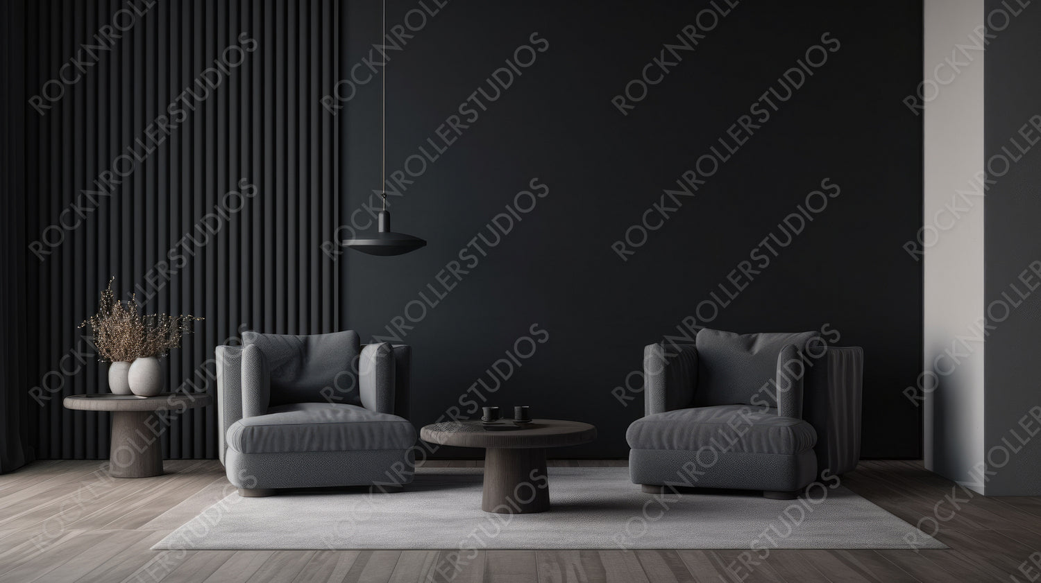 Contemporary Interior Design Background. Modern Living Room. Generative AI.