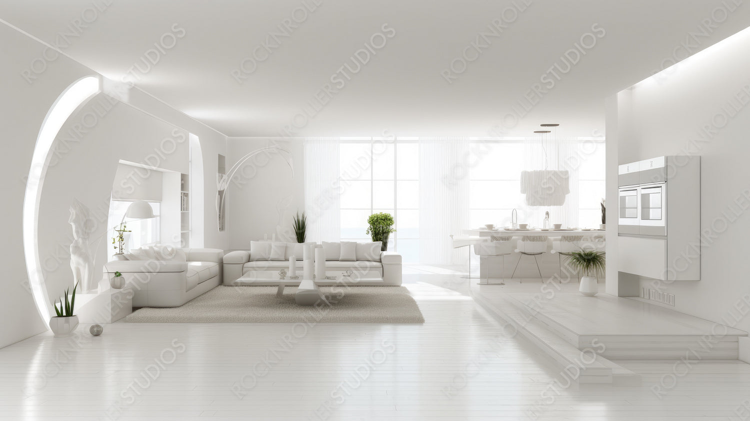 Modern Home Background. Stylish Interior Design. Generative AI.